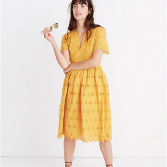 Madewell Dresses & Skirts - scalloped eyelet midi dress